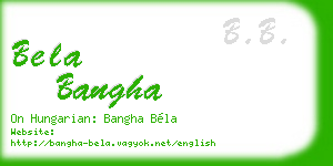 bela bangha business card