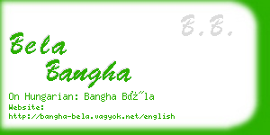 bela bangha business card